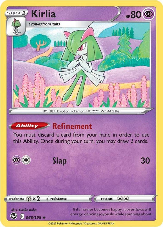 Kirlia 068/195 Uncommon Silver Tempest Pokémon card