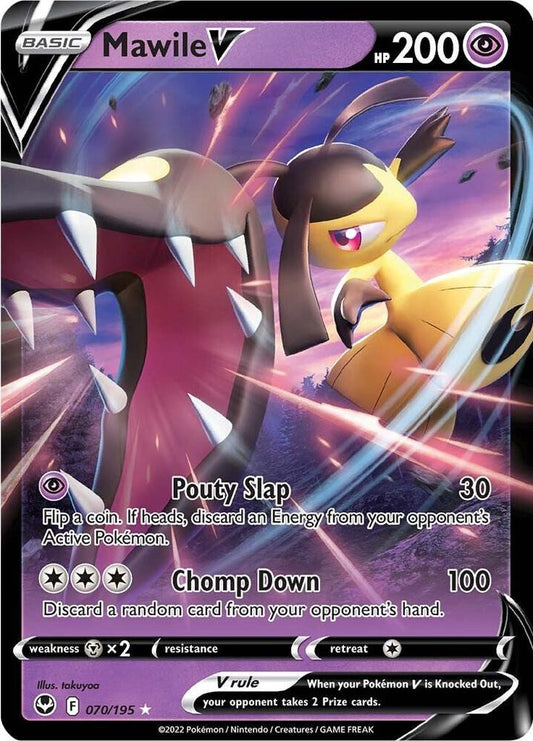 Mawile V 070/195 Ultra Rare Silver Tempest Pokémon card