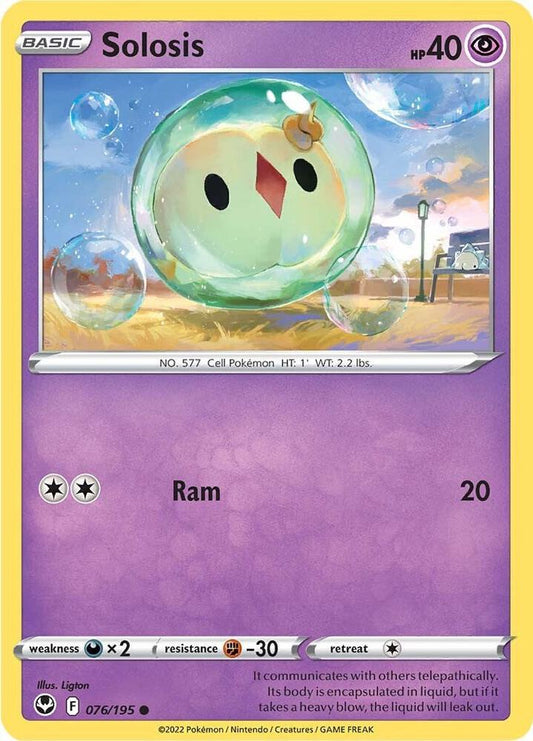 Solosis 076/195 Common Silver Tempest Pokémon card