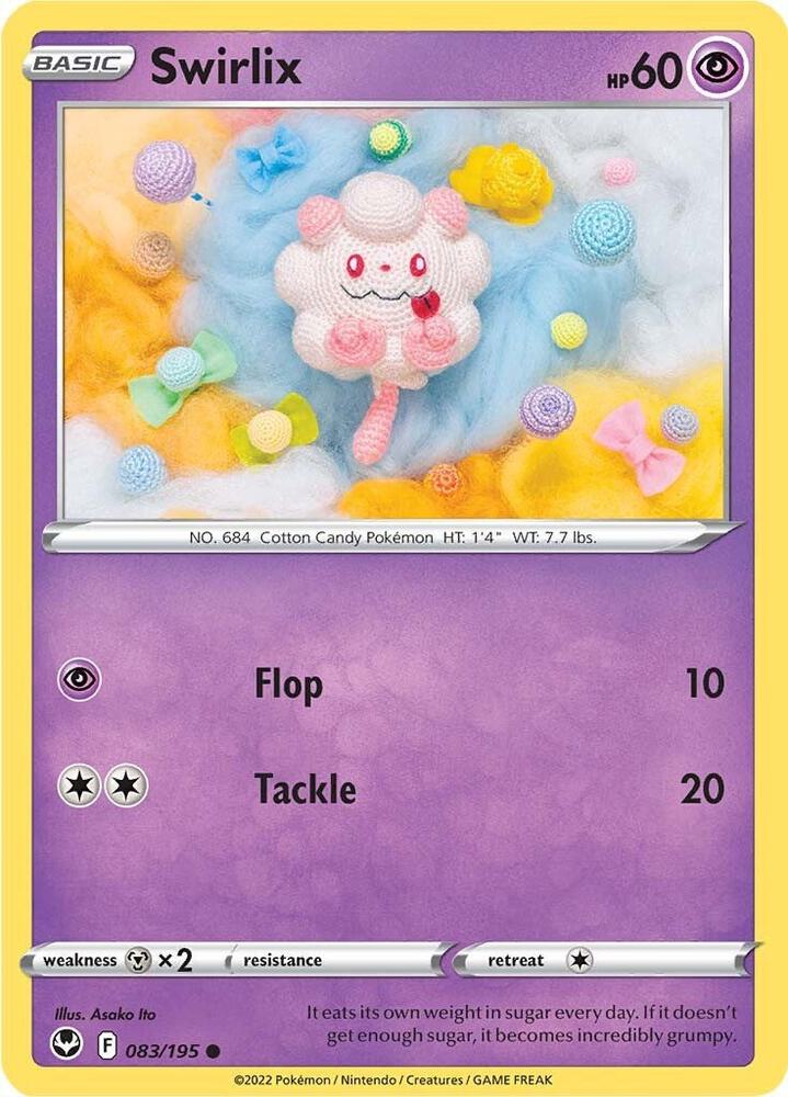 Swirlix 083/195 Common Silver Tempest Pokémon card