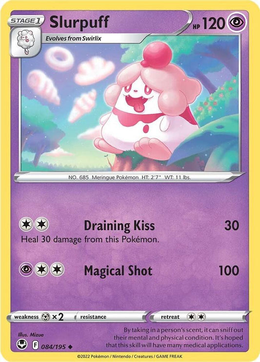 Slurpuff 084/195 Uncommon Silver Tempest Pokémon card