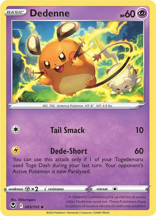 Dedenne 085/195 Uncommon Silver Tempest Pokémon card