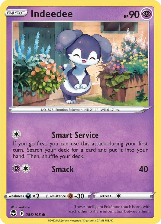 Indeedee 086/195 Common Silver Tempest Pokémon card