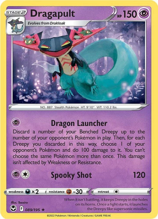Dragapult 089/195 Holo Rare Silver Tempest Pokémon card