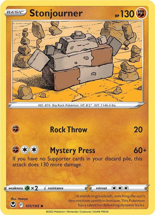 Stonjourner 101/195 Uncommon Silver Tempest Pokémon card