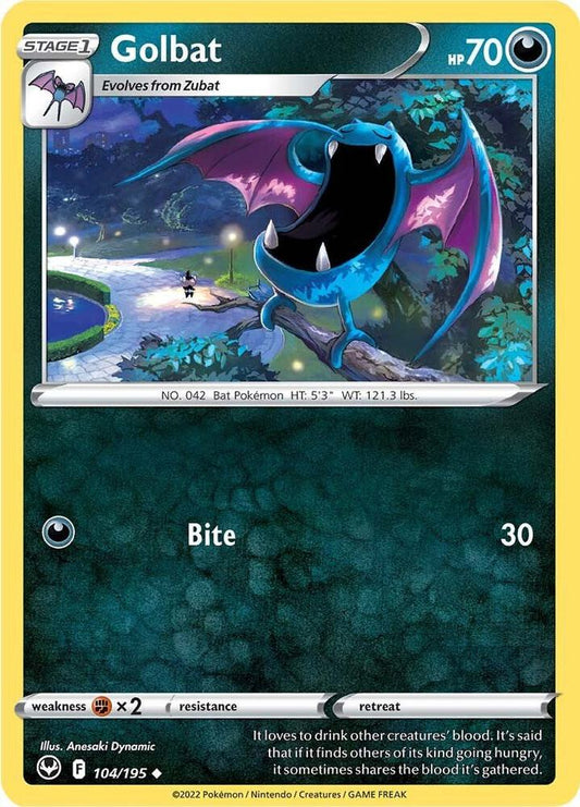 Golbat 104/195 Uncommon Silver Tempest Pokémon card