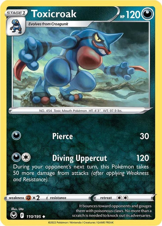 Toxicroak 110/195 Uncommon Silver Tempest Pokémon card