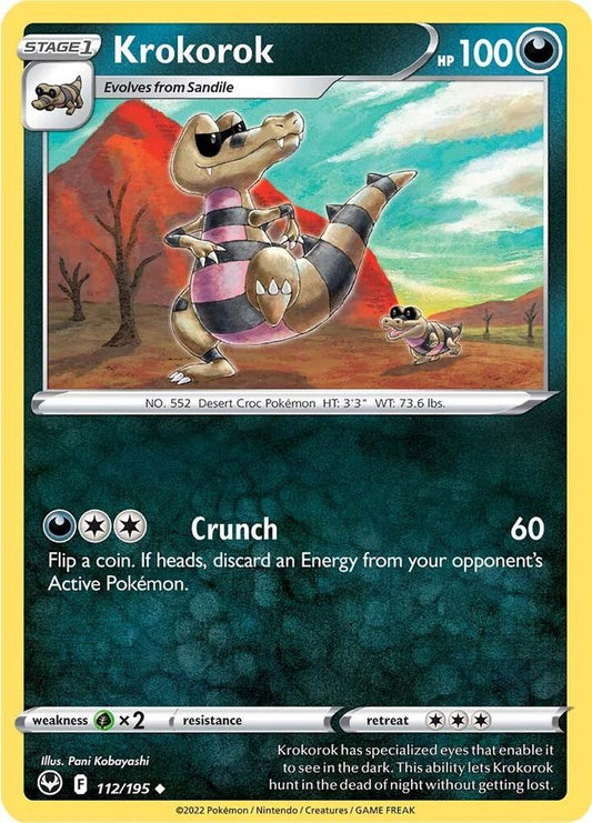 Krokorok 112/195 Uncommon Silver Tempest Pokémon card