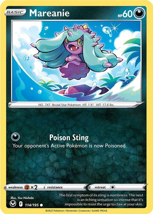Mareanie 114/195 Common Silver Tempest Pokémon card