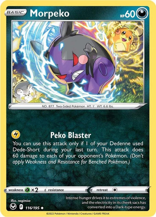 Morpeko 116/195 Uncommon Silver Tempest Pokémon card