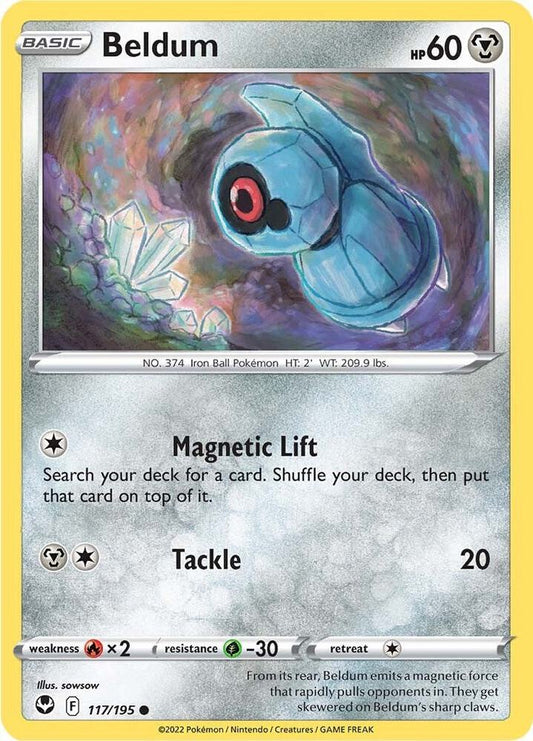 Beldum 117/195 Common Silver Tempest Pokémon card