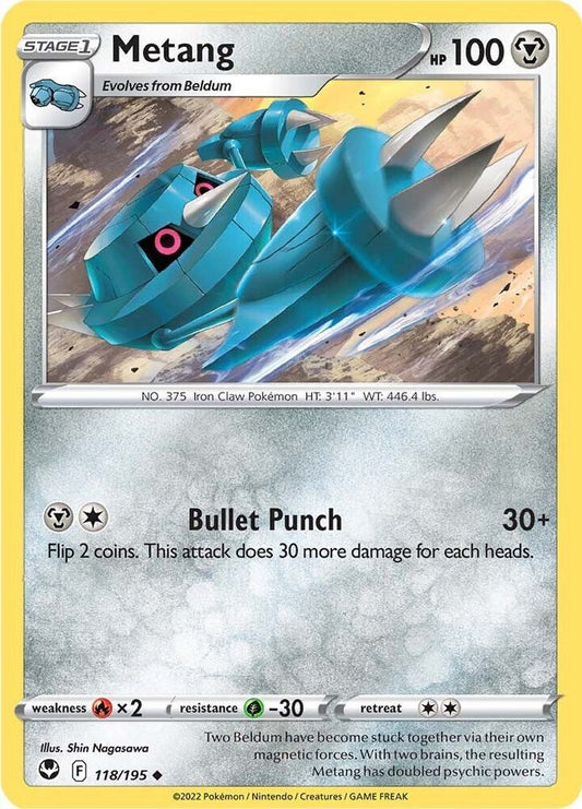 Metang 118/195 Uncommon Silver Tempest Pokémon card