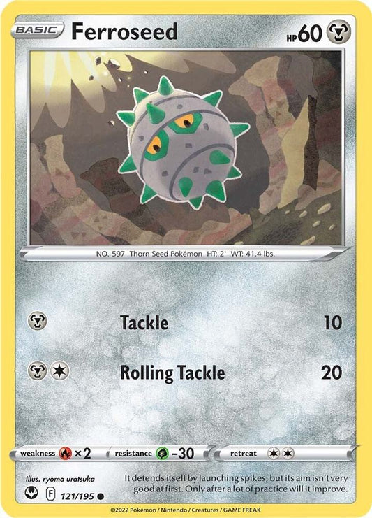 Ferroseed 121/195 Common Silver Tempest Pokémon card