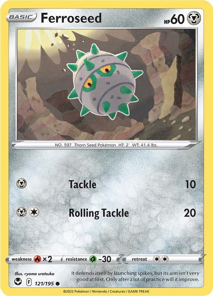 Ferroseed 121/195 Common Silver Tempest Pokémon card