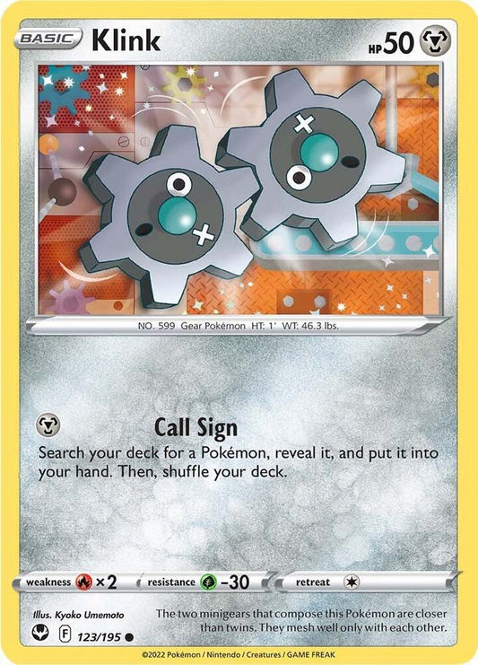 Klink 123/195 Common Silver Tempest Pokémon card