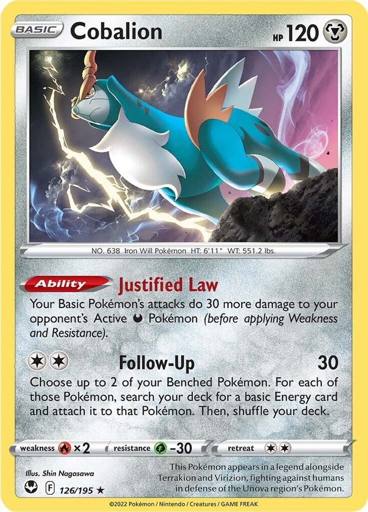Cobalion - 126/195 Rare SWSH12: Silver Tempest