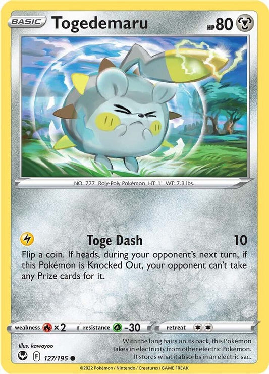 Togedemaru 127/195 Common Silver Tempest Pokémon card