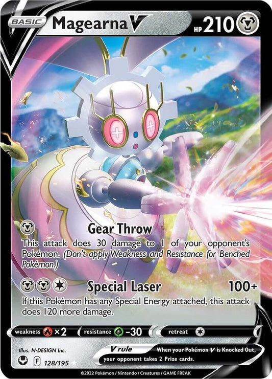 Magearna V 128/195 Ultra Rare Silver Tempest Pokémon card
