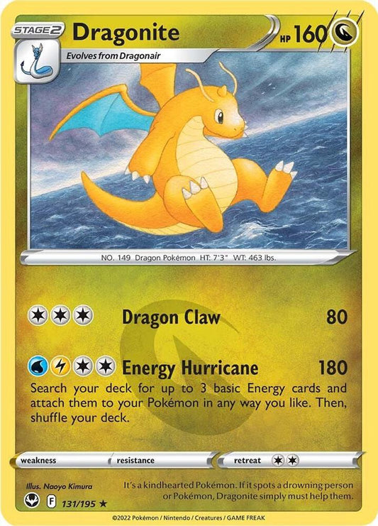Dragonite 131/195 Holo Rare Silver Tempest Pokémon card