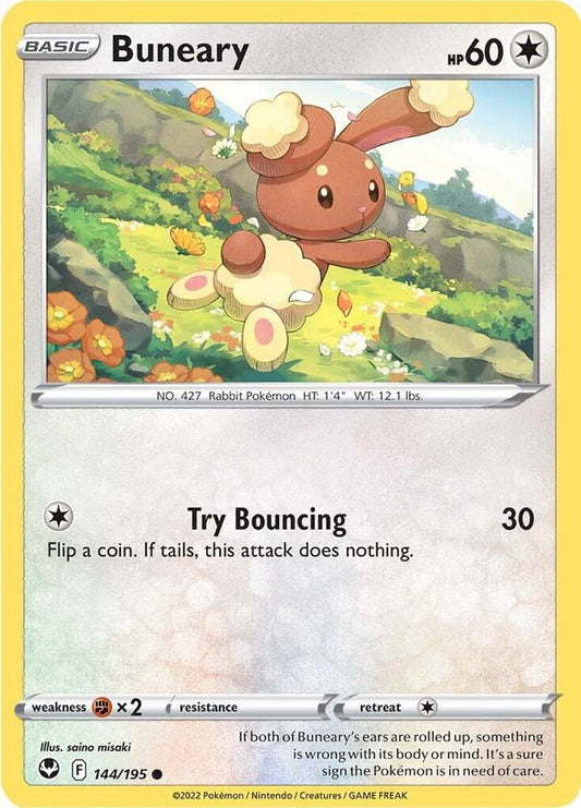 Buneary 144/195 Common Silver Tempest Pokémon card