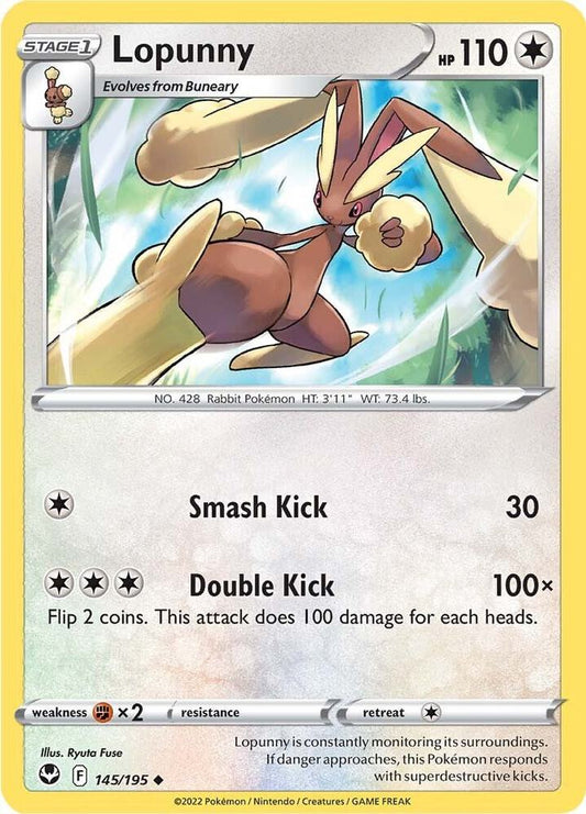 Lopunny 145/195 Uncommon Silver Tempest Pokémon card