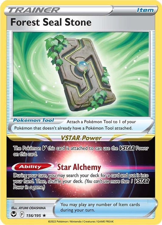 Forest Seal Stone 156/195 Holo Rare Silver Tempest Pokémon card