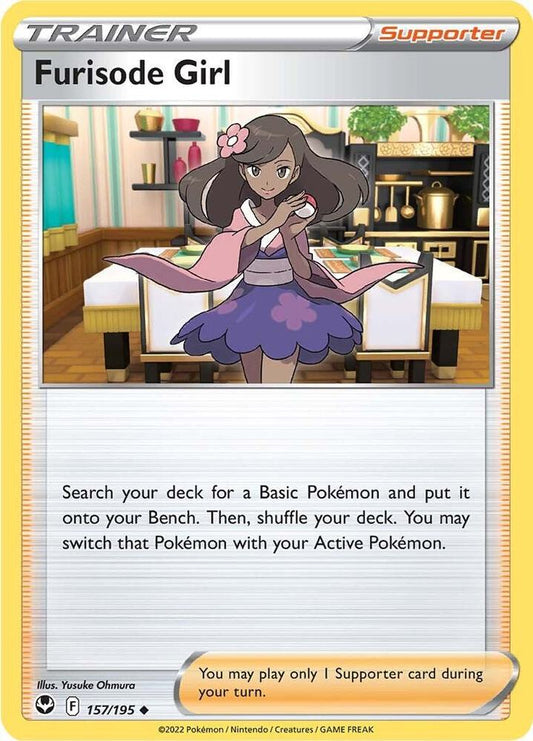 Furisode Girl 157/195 Uncommon Silver Tempest Pokémon card