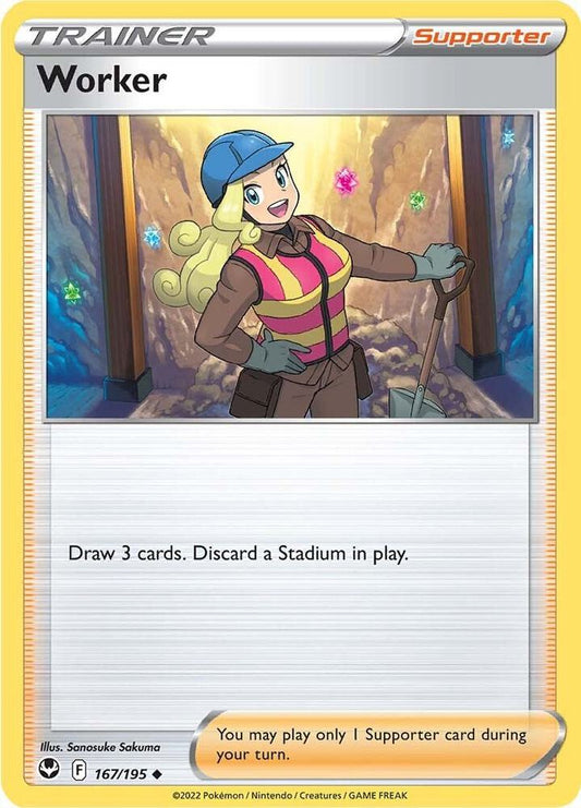 Worker 167/195 Uncommon Silver Tempest Pokémon card