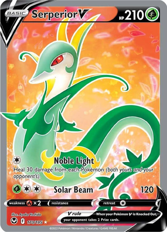 Serperior V (Full Art) 170/195 Ultra Rare Silver Tempest Pokémon card