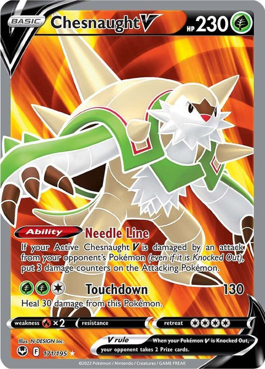 Chesnaught V (Full Art) 171/195 Ultra Rare Silver Tempest Pokémon card