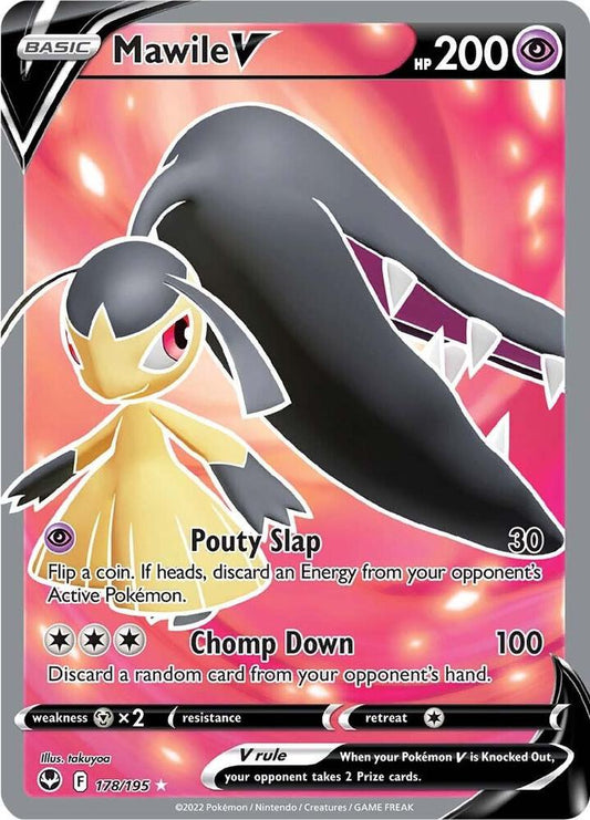 Mawile V (Full Art) 178/195 Ultra Rare Silver Tempest Pokémon card