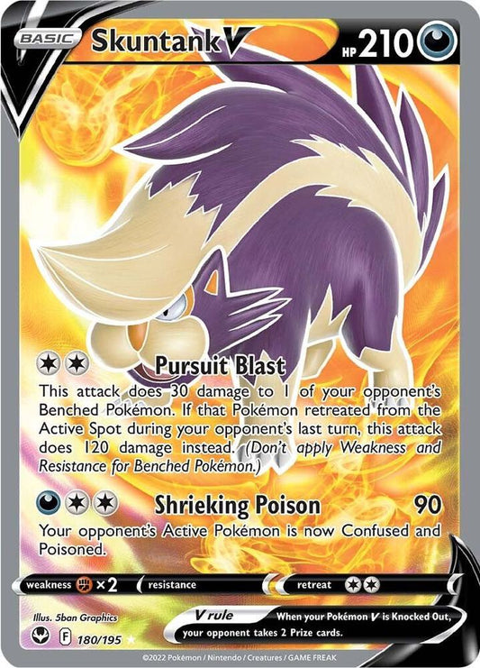 Skuntank V (Full Art) 180/195 Ultra Rare Silver Tempest Pokémon card