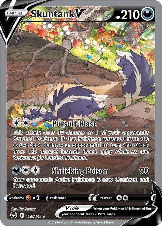 Skuntank V (Alternate Full Art) 181/195 Ultra Rare Silver Tempest Pokémon card