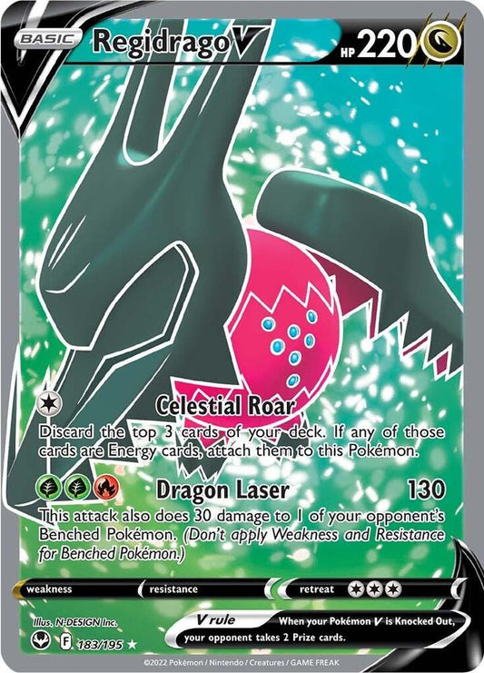 Regidrago V (Full Art) 183/195 Ultra Rare Silver Tempest Pokémon card