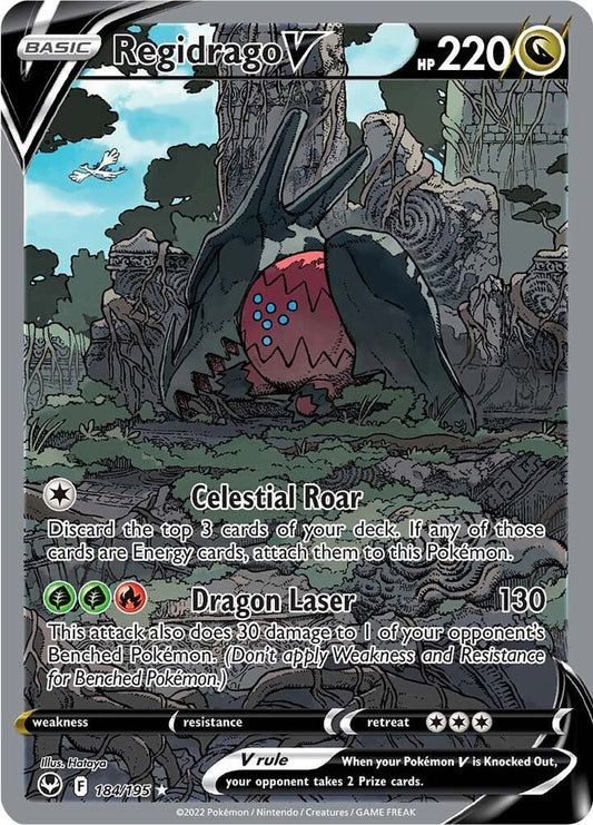 Regidrago V (Alternate Full Art) 184/195 Ultra Rare Silver Tempest Pokémon card