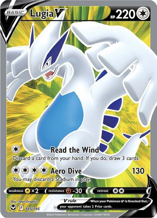 Lugia V (Full Art) 185/195 Ultra Rare Silver Tempest Pokémon card