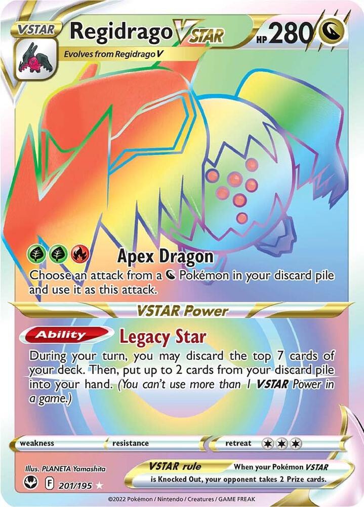 Regidrago VSTAR (Secret) 201/195 Secret Rare Silver Tempest Pokémon card
