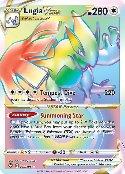 Lugia VSTAR (Secret) (202) 202/195 Secret Rare Silver Tempest Pokémon card