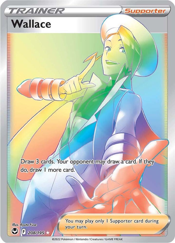 Wallace (Secret) 208/195 Secret Rare Silver Tempest Pokémon card