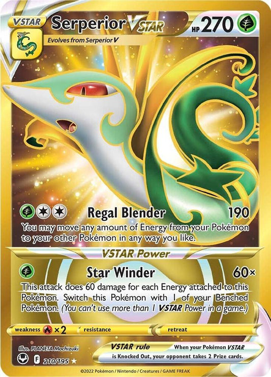 Serperior VSTAR (Secret) (210) 210/195 Secret Rare Silver Tempest Pokémon card
