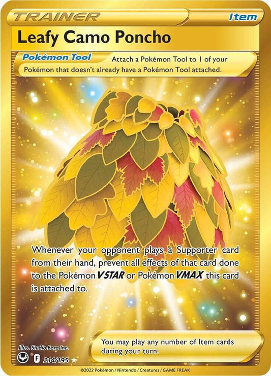 Leafy Camo Poncho (Secret) 214/195 Secret Rare Silver Tempest Pokémon card