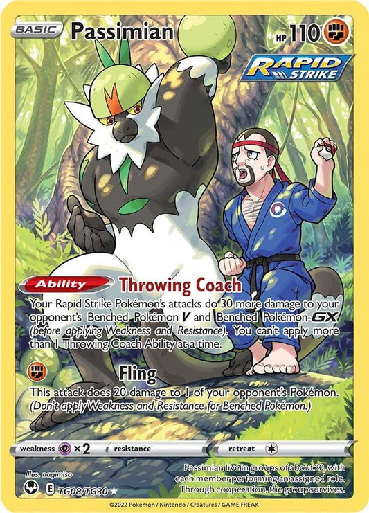 Passimian TG08/TG30 Ultra Rare Silver Tempest Trainer Gallery Pokémon card