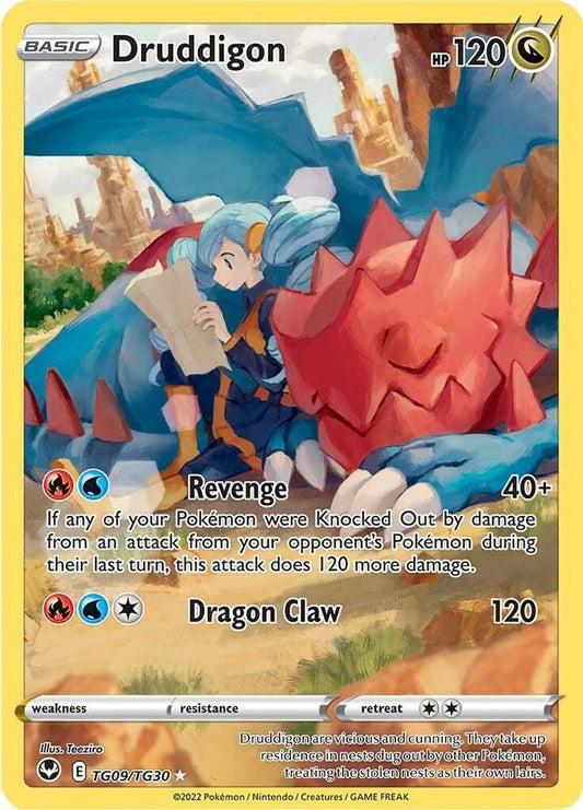 Druddigon TG09/TG30 Ultra Rare Silver Tempest Trainer Gallery Pokémon card