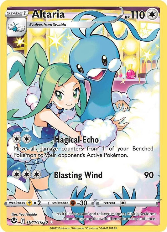 Altaria TG11/TG30 Ultra Rare Silver Tempest Trainer Gallery Pokémon card
