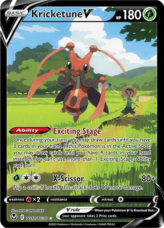 Kricketune V TG12/TG30 Ultra Rare Silver Tempest Trainer Gallery Pokémon card