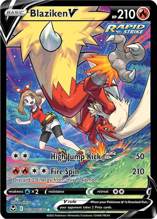 Blaziken V TG14/TG30 Ultra Rare Silver Tempest Trainer Gallery Pokémon card