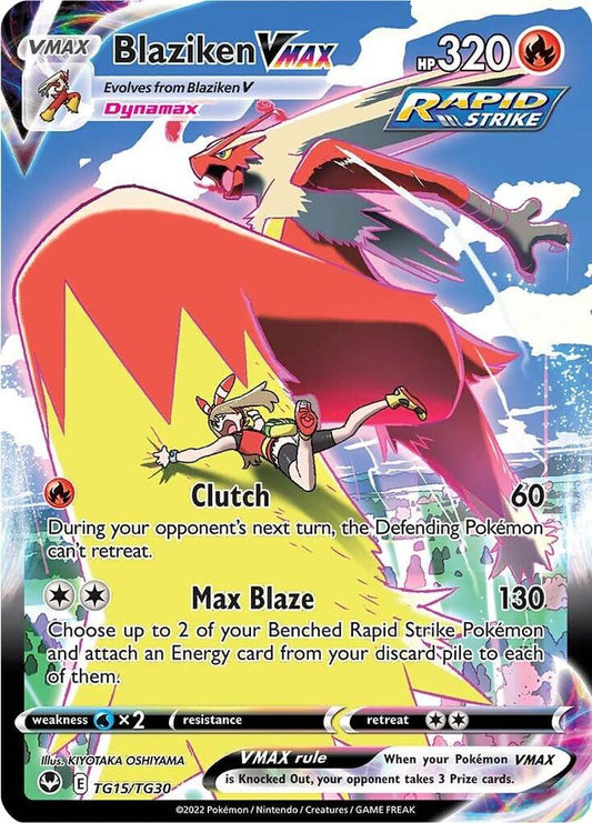 Blaziken VMAX TG15/TG30 Ultra Rare Silver Tempest Trainer Gallery Pokémon card
