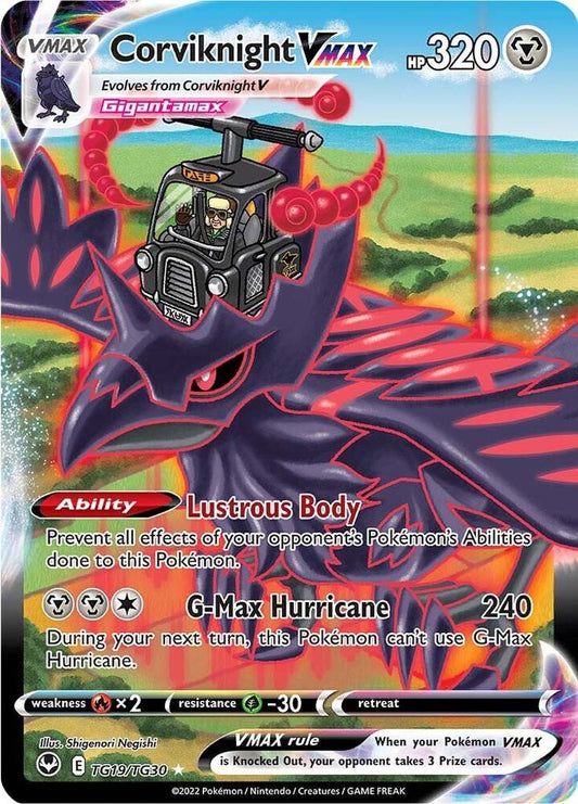 Corviknight VMAX TG19/TG30 Ultra Rare Silver Tempest Trainer Gallery Pokémon card