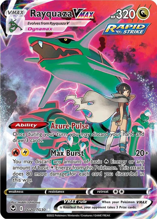 Rayquaza VMAX TG20/TG30 Ultra Rare Silver Tempest Trainer Gallery Pokémon card