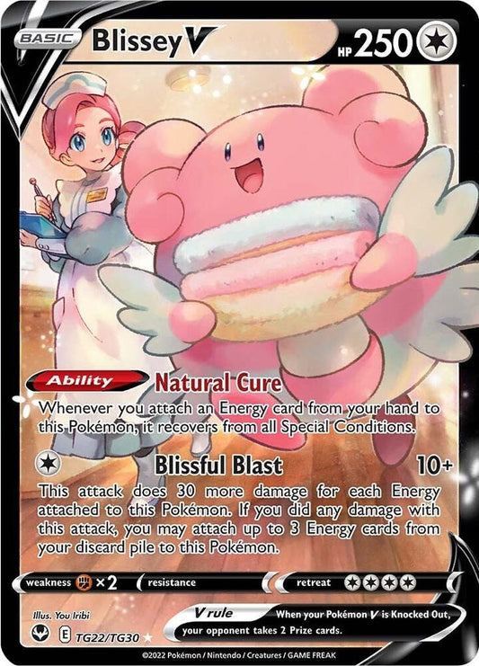 Blissey V TG22/TG30 Ultra Rare Silver Tempest Trainer Gallery Pokémon card